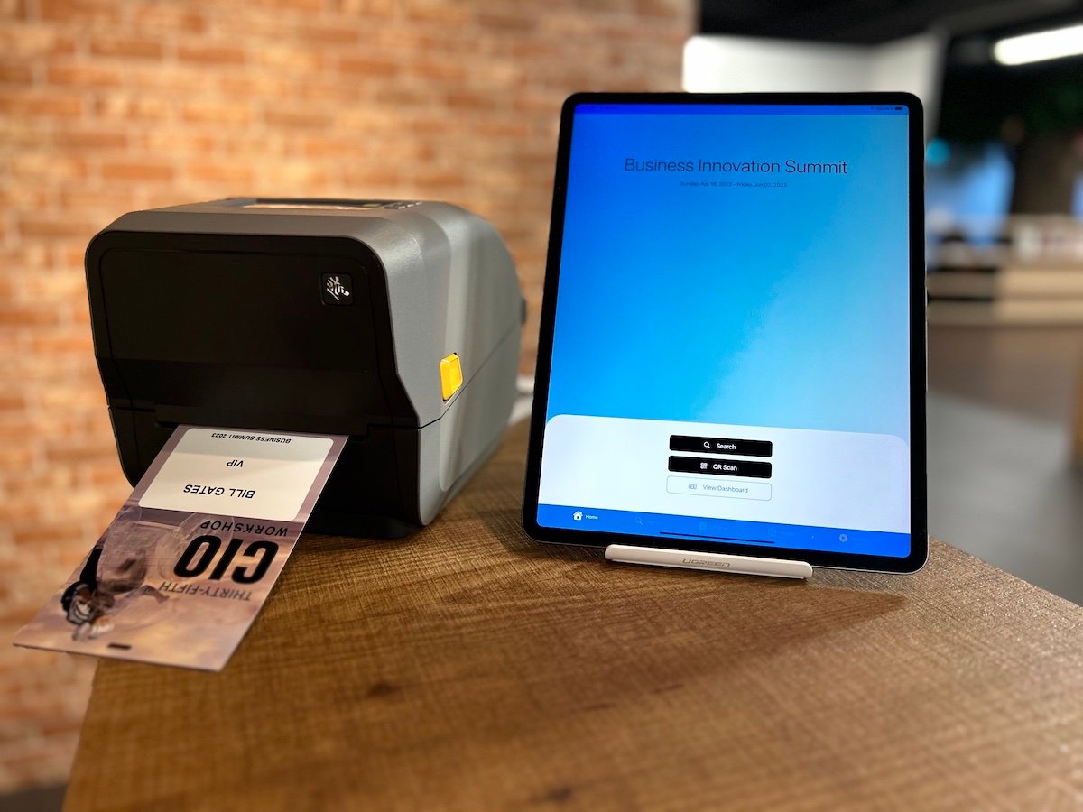 Attendee scanning QR code